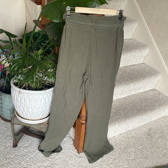 Thread And Supply Olive Green Women's Linen Pants - Picture 4 of 9